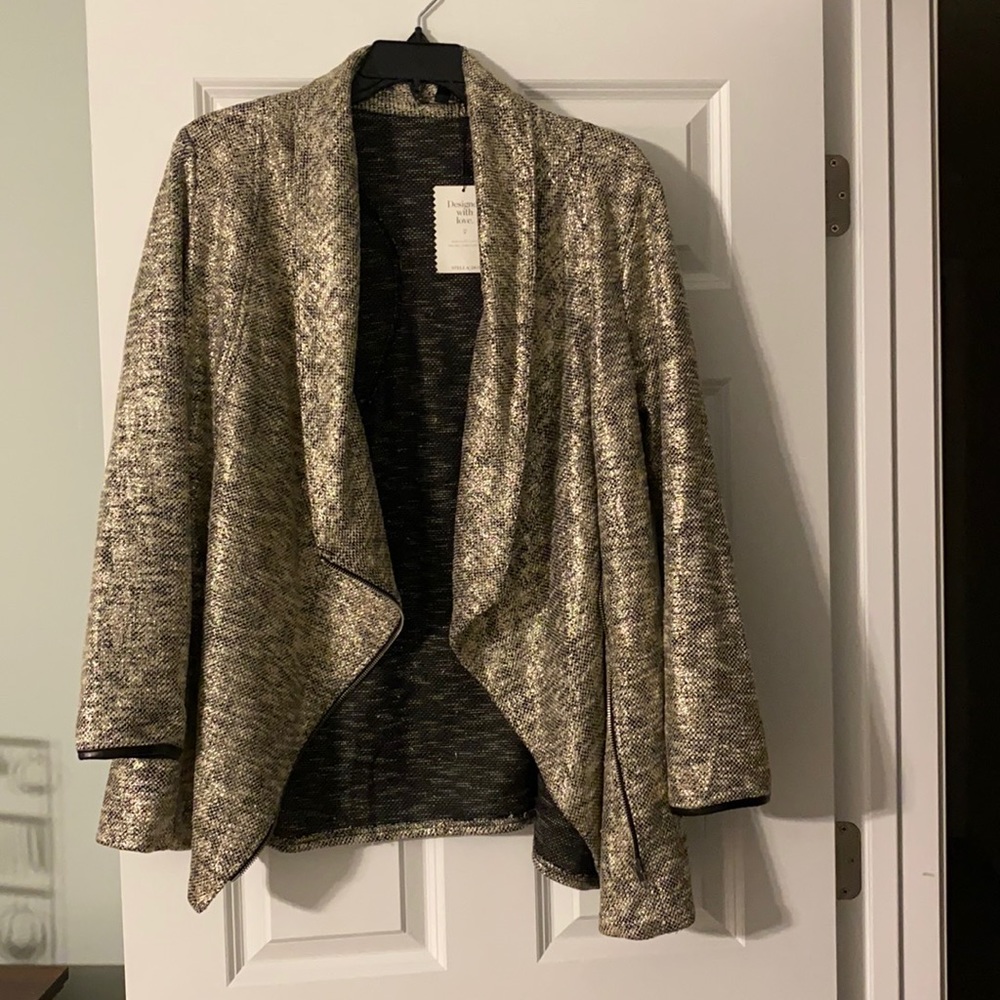 Stella and Dot metallic moto jacket